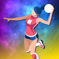 Illustration of girl playing netball
