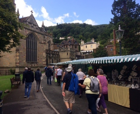 Pictured: A previous Malvern Arts Market held in the grounds of Great Malvern Priory.